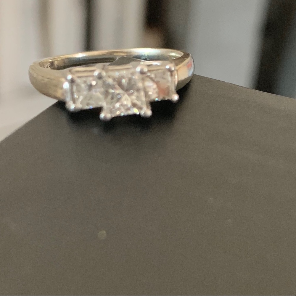 Past present future platinum diamond ring